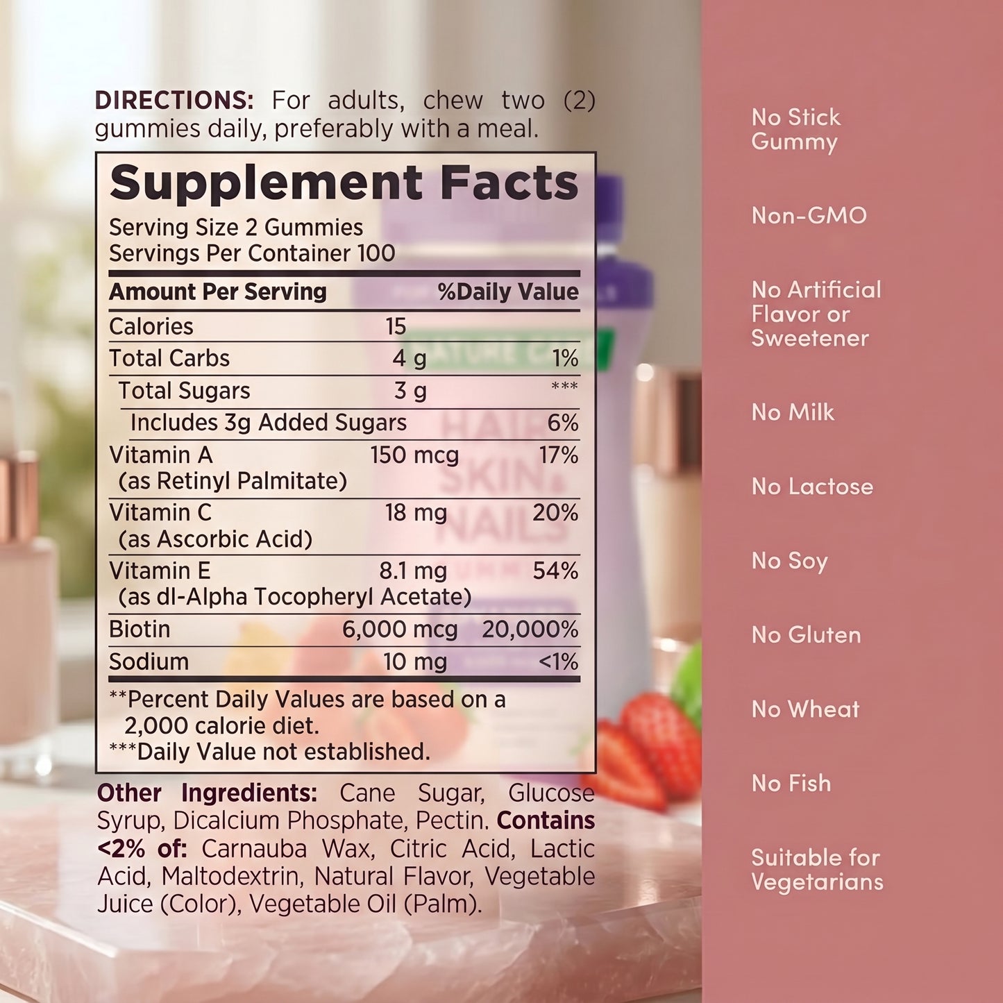 Sevune Hair, Skin & Nails Gummies — Advanced Biotin 6,000 mcg