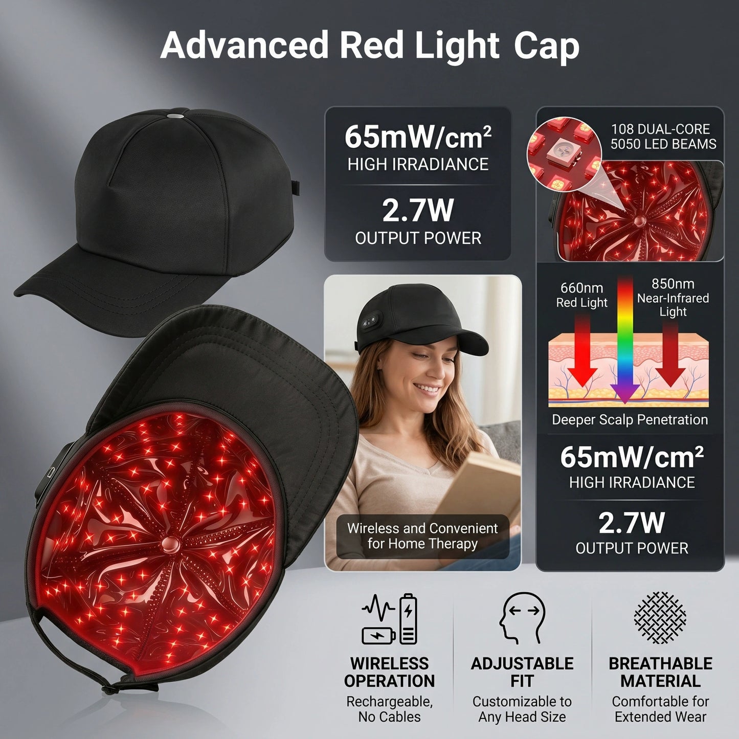 Sevune™ — Red Light Therapy Regrowth Cap